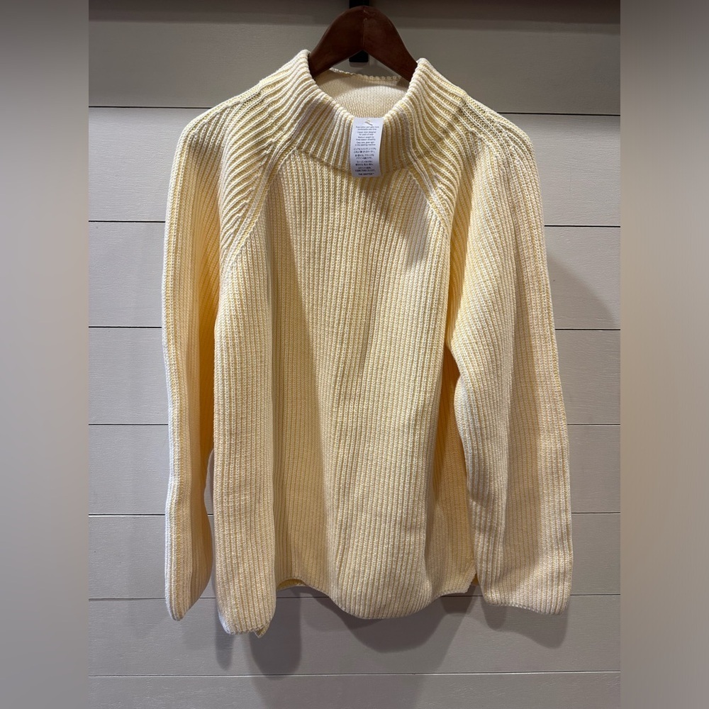 Lands End Light Yellow Ribbed Sweater- size 1XL